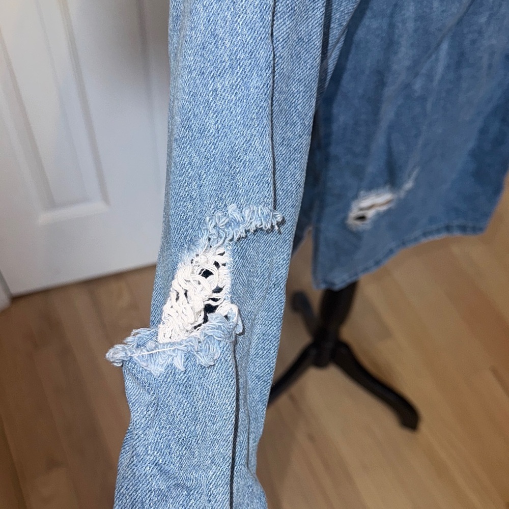 Distressed Blue Denim Jacket - Picture 4 of 11